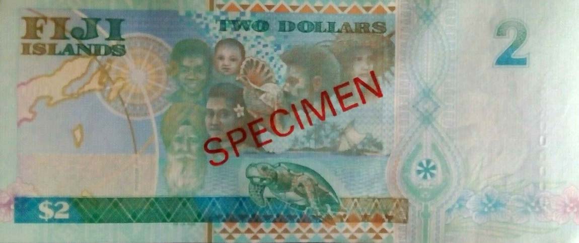 Back of Fiji p102s: 2 Dollars from 2000