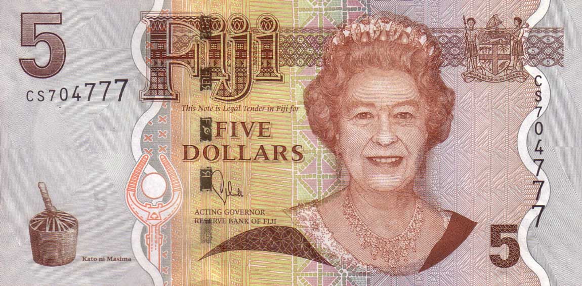 Front of Fiji p110b: 5 Dollars from 2007