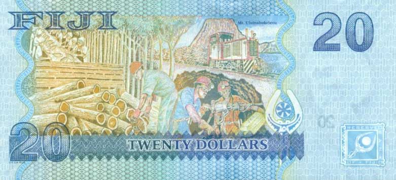 Back of Fiji p112a: 20 Dollars from 2007