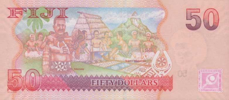 Back of Fiji p113a: 50 Dollars from 2007