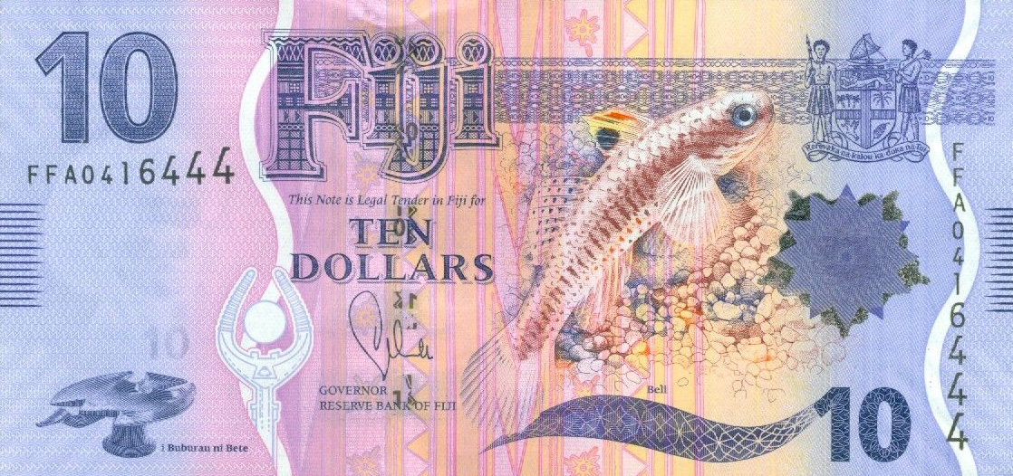 Front of Fiji p116a: 10 Dollars from 2013