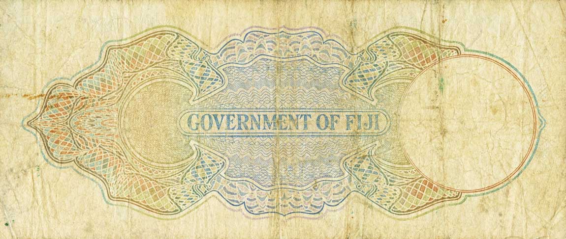 Back of Fiji p31b: 5 Shillings from 1934