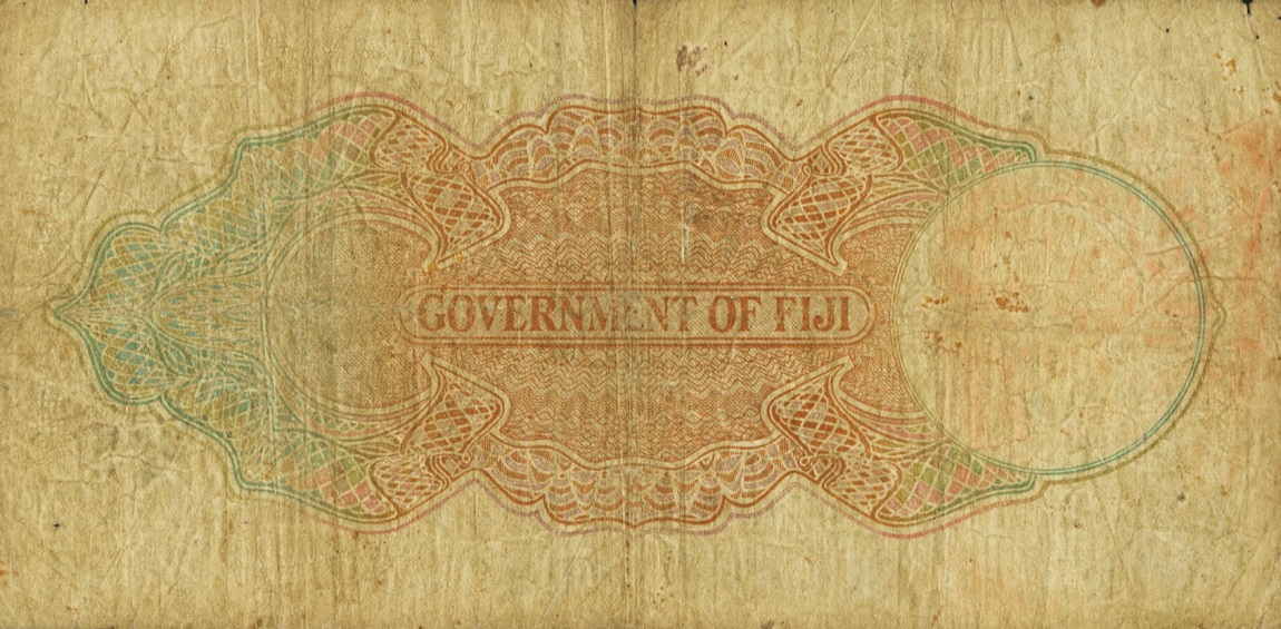 Back of Fiji p32a: 10 Shillings from 1934