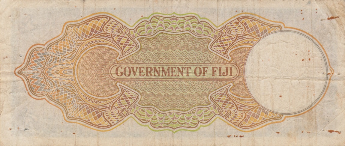 Back of Fiji p37b: 5 Shillings from 1938