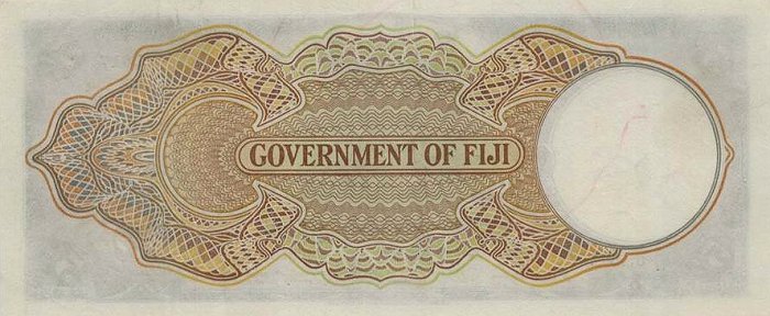 Back of Fiji p37k: 5 Shillings from 1951