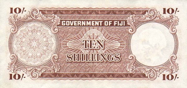 Back of Fiji p52d: 10 Shillings from 1964