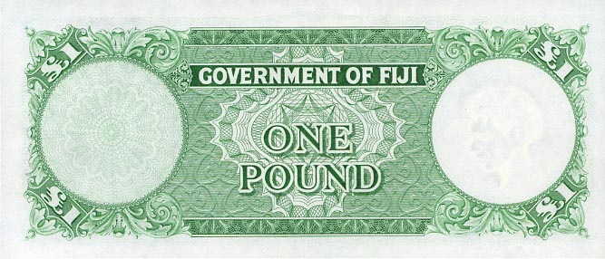 Back of Fiji p53i: 1 Pound from 1967