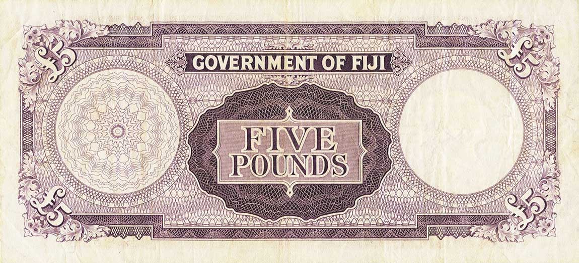 Back of Fiji p54d: 5 Pounds from 1962