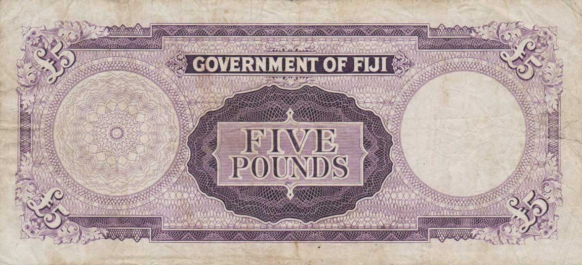 Back of Fiji p54e: 5 Pounds from 1964