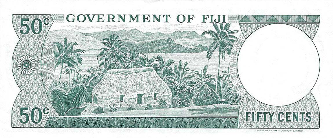 Back of Fiji p58a: 50 Cents from 1968
