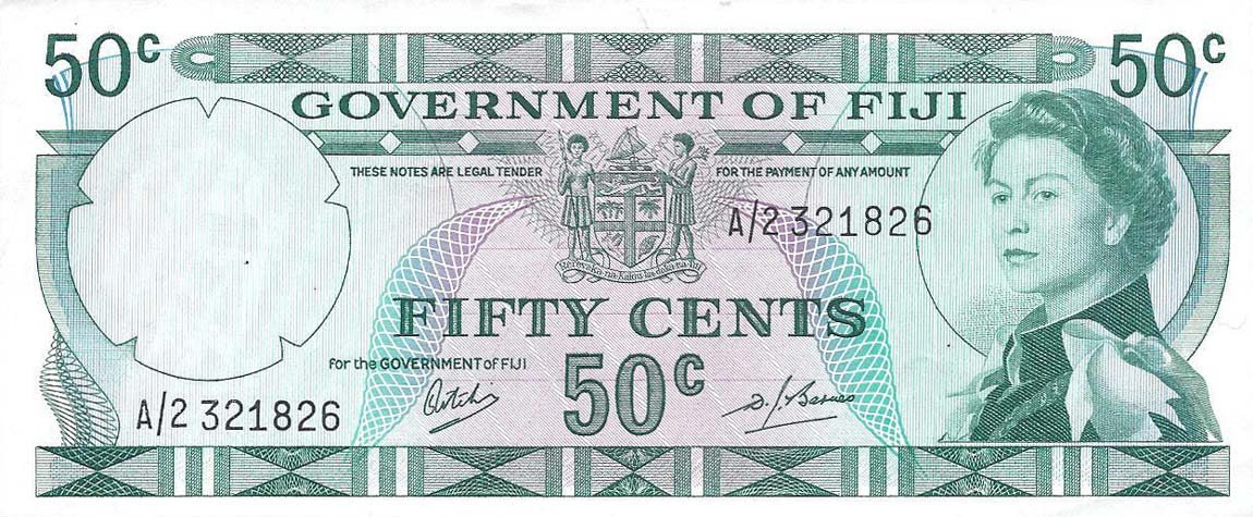 Front of Fiji p58a: 50 Cents from 1968