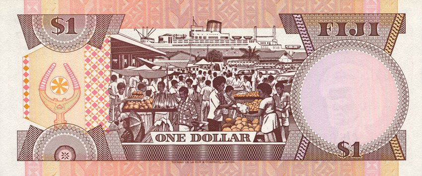 Back of Fiji p76a: 1 Dollar from 1980