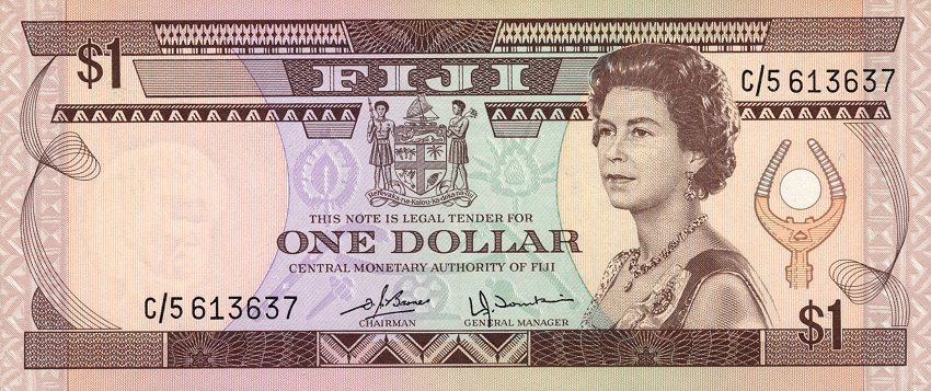 Front of Fiji p76a: 1 Dollar from 1980