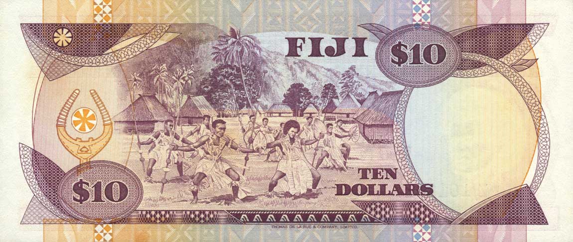 Back of Fiji p79r: 10 Dollars from 1980
