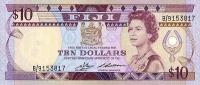 p84a from Fiji: 10 Dollars from 1986