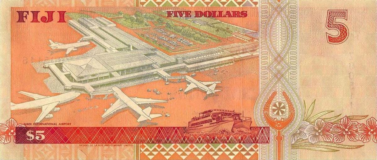 Back of Fiji p97r: 5 Dollars from 1995