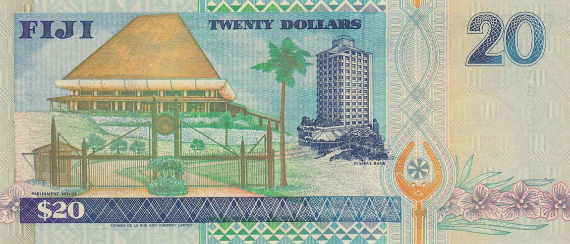 Back of Fiji p99b: 20 Dollars from 1996