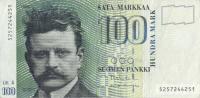 p119 from Finland: 100 Markkaa from 1986