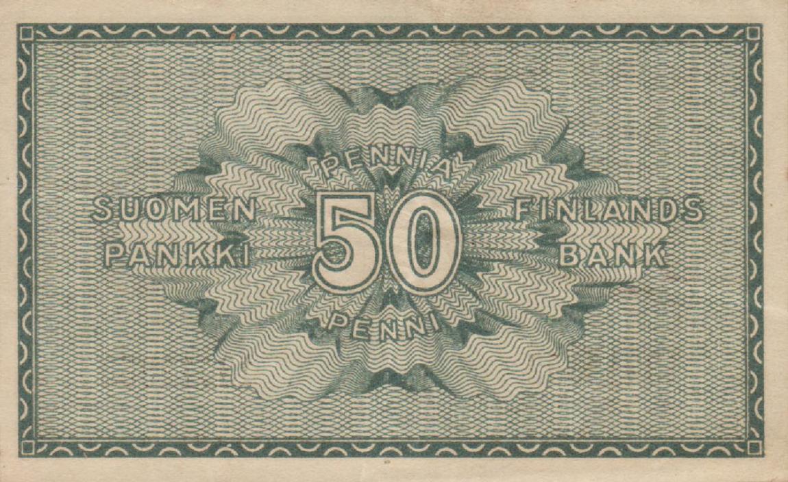 Back of Finland p34: 50 Penni from 1918