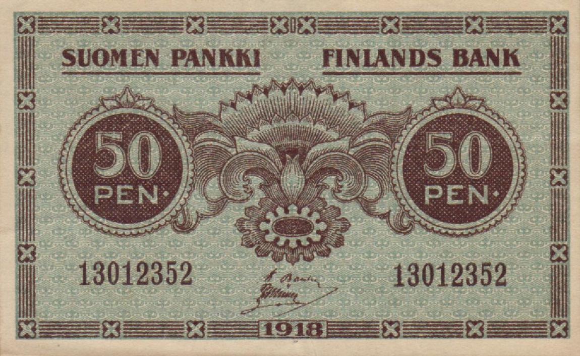 Front of Finland p34: 50 Penni from 1918