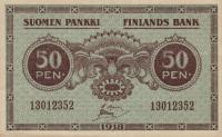 p34 from Finland: 50 Penni from 1918