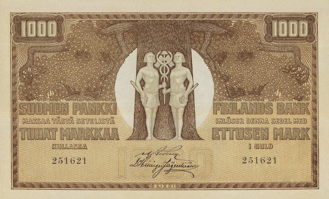 Front of Finland p41: 1000 Markkaa from 1918