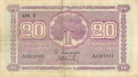 p71a from Finland: 20 Markkaa from 1939