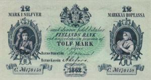 pA35c from Finland: 12 Markkaa from 1862