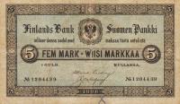 pA50b from Finland: 5 Markkaa from 1886