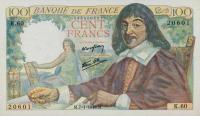 p101b from France: 100 Francs from 1943
