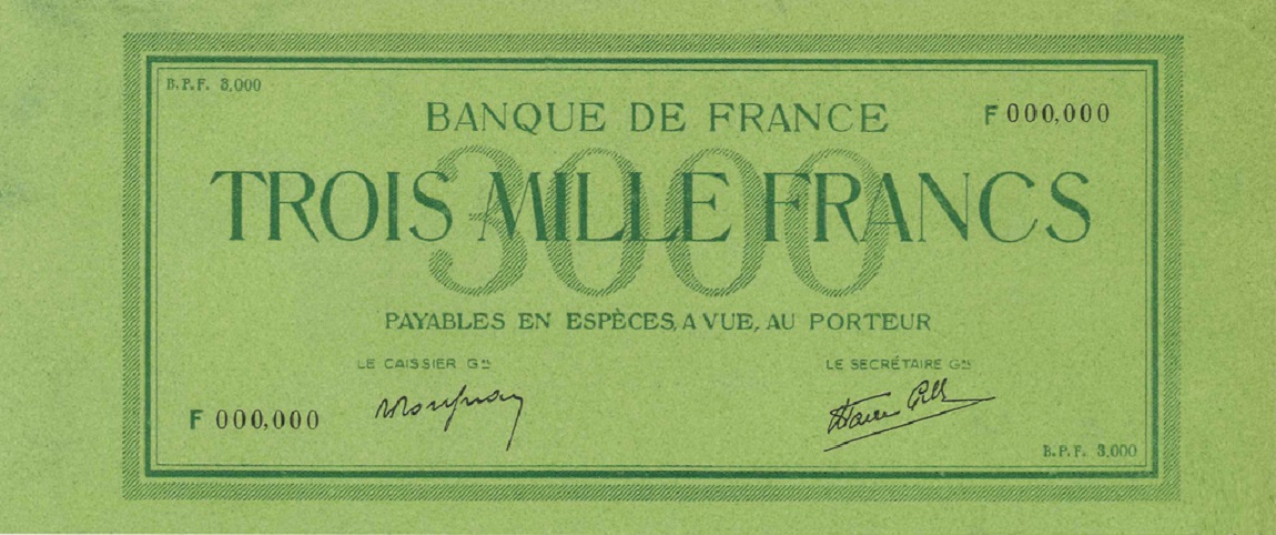Front of France p104: 3000 Francs from 1938
