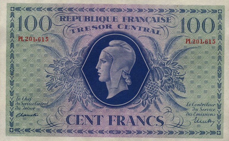 Front of France p105a: 100 Francs from 1943