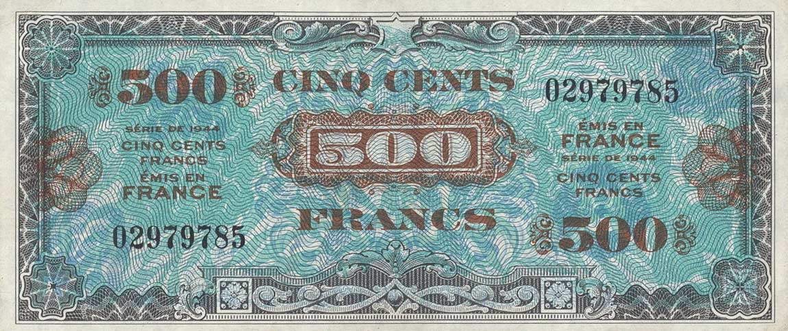 Front of France p119a: 500 Francs from 1944
