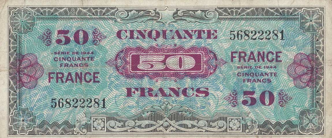 Front of France p122a: 50 Francs from 1944