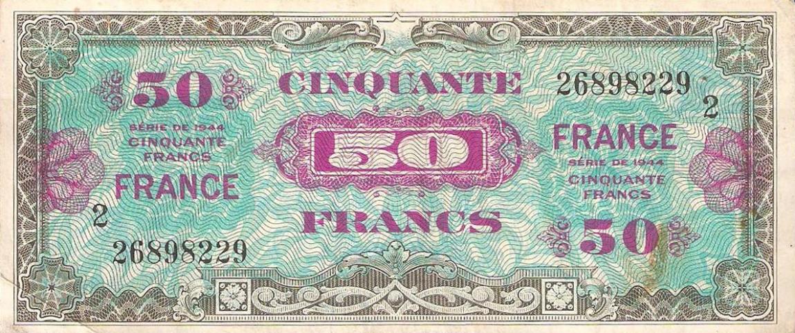 Front of France p122b: 50 Francs from 1944