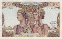Gallery image for France p131d: 5000 Francs