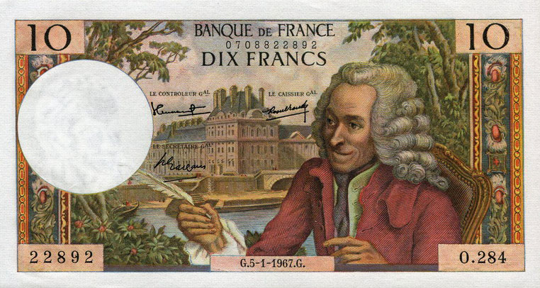 Front of France p147b: 10 Francs from 1966