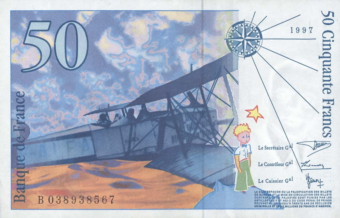 Back of France p157Ad: 50 Francs from 1997