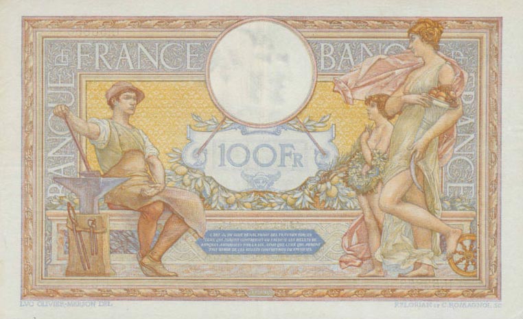 Back of France p78c: 100 Francs from 1933