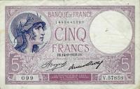 Gallery image for France p83a: 5 Francs from 1939