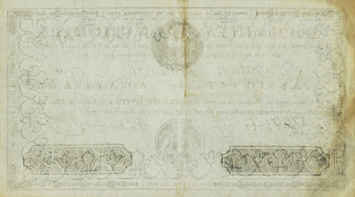 Back of France pA35: 60 Livres from 1790