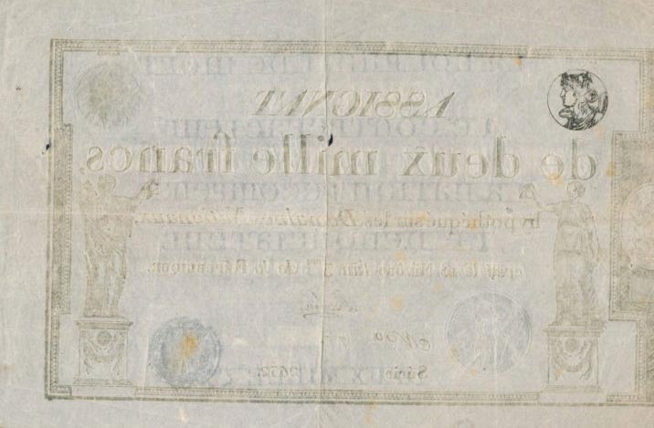 Back of France pA81: 2000 Francs from 1795