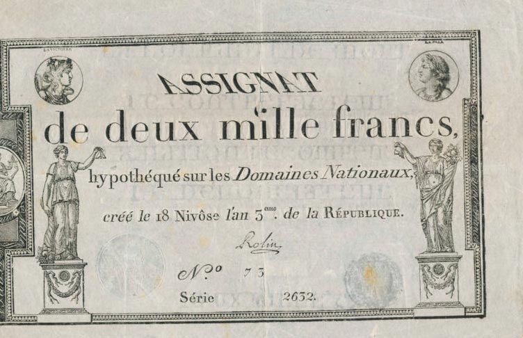 Front of France pA81: 2000 Francs from 1795