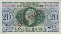 Gallery image for French Equatorial Africa p17s: 20 Francs