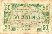 p1b from French Equatorial Africa: 50 Centimes from 1917