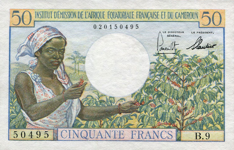 Front of French Equatorial Africa p31a: 50 Francs from 1957