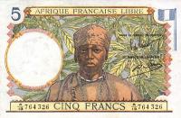 p6a from French Equatorial Africa: 5 Francs from 1941