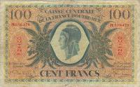 p17a from French Guiana: 100 Francs from 1944