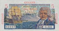 p19s from French Guiana: 5 Francs from 1947
