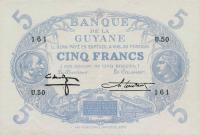 p1d from French Guiana: 5 Francs from 1942